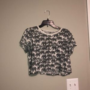 White Elephant Crop Top